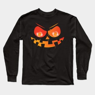 Pumpkin Evil Smiley Face Long Sleeve T-Shirt